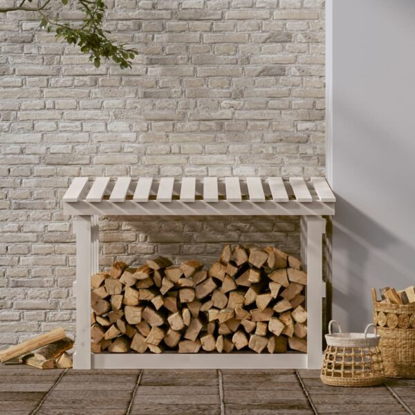Stalak za drva za ogrjev bijeli 108×64,5×77 od masivne borovine Dom i vrt Naručite namještaj na deko.hr 22
