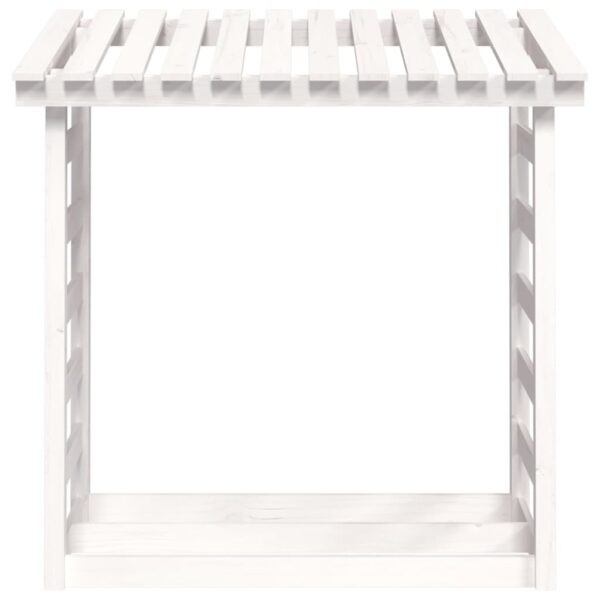 Stalak za drva za ogrjev bijeli 108×64,5×110 masivna borovina Dom i vrt Naručite namještaj na deko.hr 24