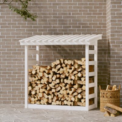 Stalak za drva za ogrjev bijeli 108×64,5×110 masivna borovina Dom i vrt Naručite namještaj na deko.hr