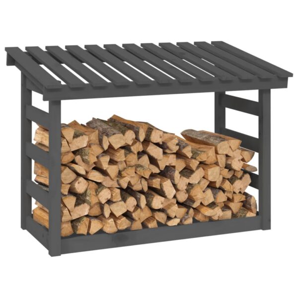 Stalak za drva za ogrjev sivi 108×64,5×78 od masivne borovine Dom i vrt Naručite namještaj na deko.hr 23