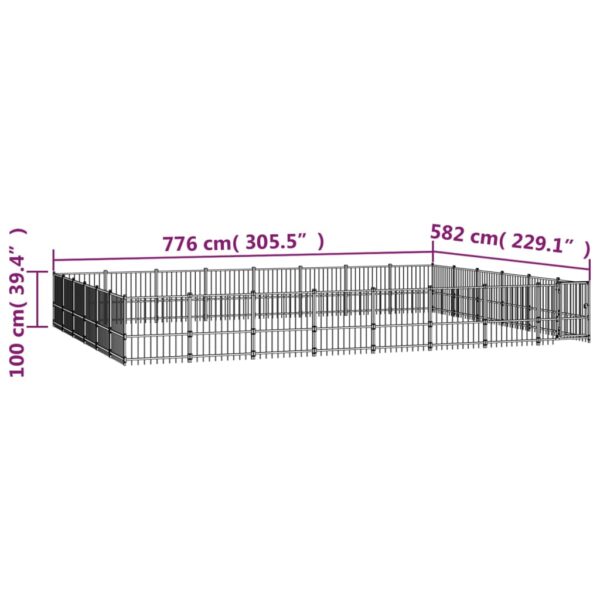 Vanjski kavez za pse čelični 45,16 m² Kućice i ograde za pse Naručite namještaj na deko.hr 25