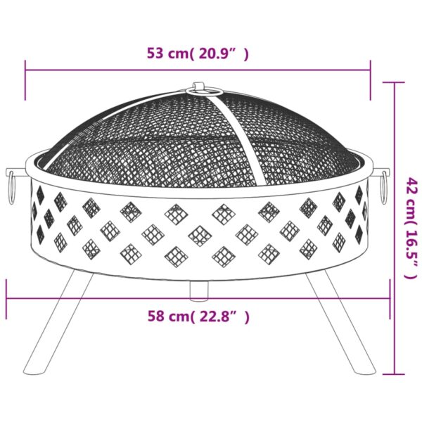 Posuda za vatru sa žaračem 58 cm XXL čelična Dom i vrt Naručite namještaj na deko.hr 26