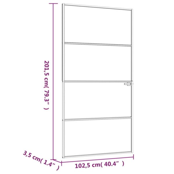 Sobna vrata crna 102 x 201,5 cm kaljeno staklo i aluminij tanka Građevinski materijali Naručite namještaj na deko.hr 8