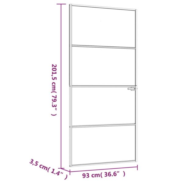 Sobna vrata bijela 93×201,5 cm kaljeno staklo i aluminij tanka Građevinski materijali Naručite namještaj na deko.hr 8