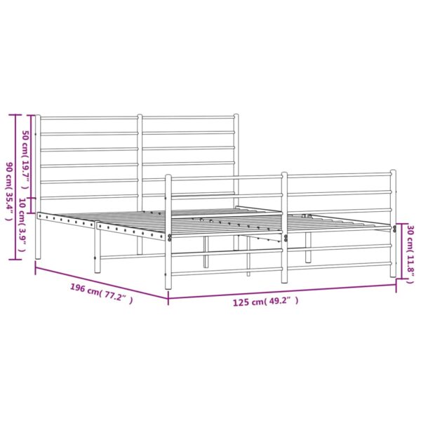 Metalni okvir kreveta uzglavlje i podnožje crni 120×190 cm Kreveti i dodaci za krevete Naručite namještaj na deko.hr 10