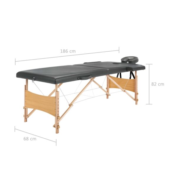 Masažni stol s 2 zone i drvenim okvirom antracit 186 x 68 cm Masaža i opuštanje Naručite namještaj na deko.hr 29