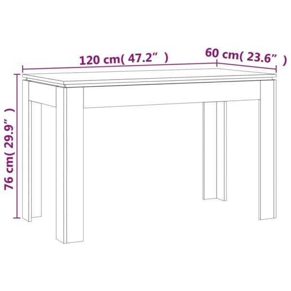 Blagovaonski stol boja smeđeg hrasta 120 x 60 x 76 cm drveni Kuhinjski i blagovaonski stolovi Naručite namještaj na deko.hr 6