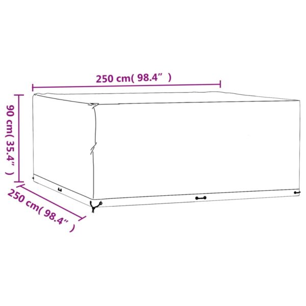 Navlaka za vrtni namještaj sa 16 ušica 250x250x90 cm kvadratna Namještaj Naručite namještaj na deko.hr 28